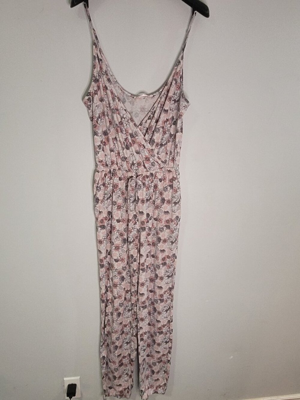 La Vie En Rose Women’s Floral Sleeveless Jumpsuit Pink Lounge Romper